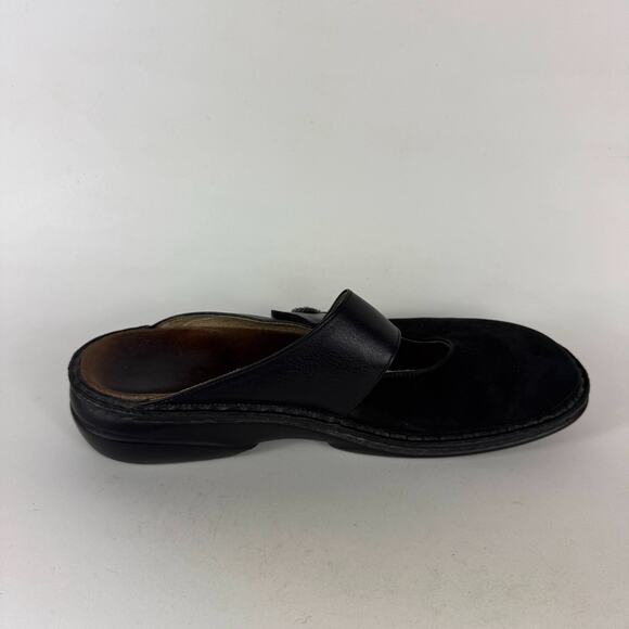 Finn Comfort Asinara Clogs Women's 10 Black Leather Slip-On Adjustable Strap - Picture 3 of 9